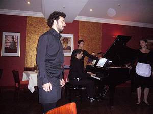 Dinner time entertainment at Bel Canto, London